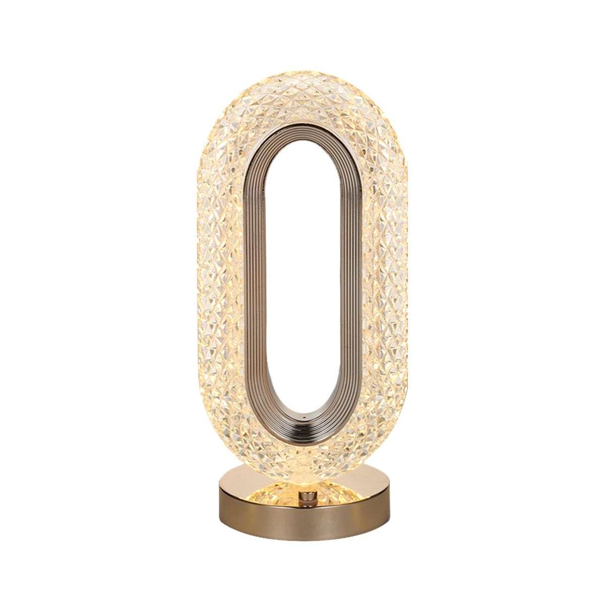 Warm/Cool White Decorative Crystal Oval Table Lamp
