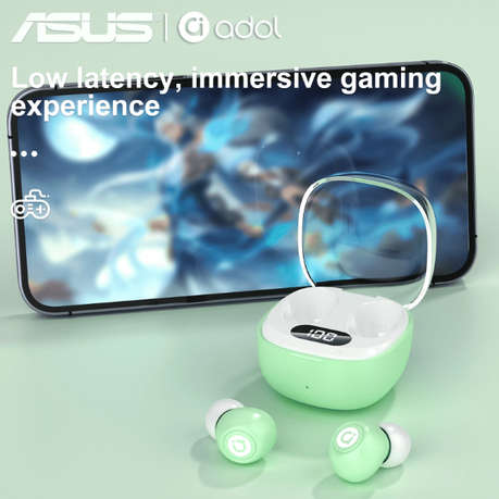 ASUS - AS101 - Semi-In-Ear Noise Cancelling Earbuds With Mic - Green