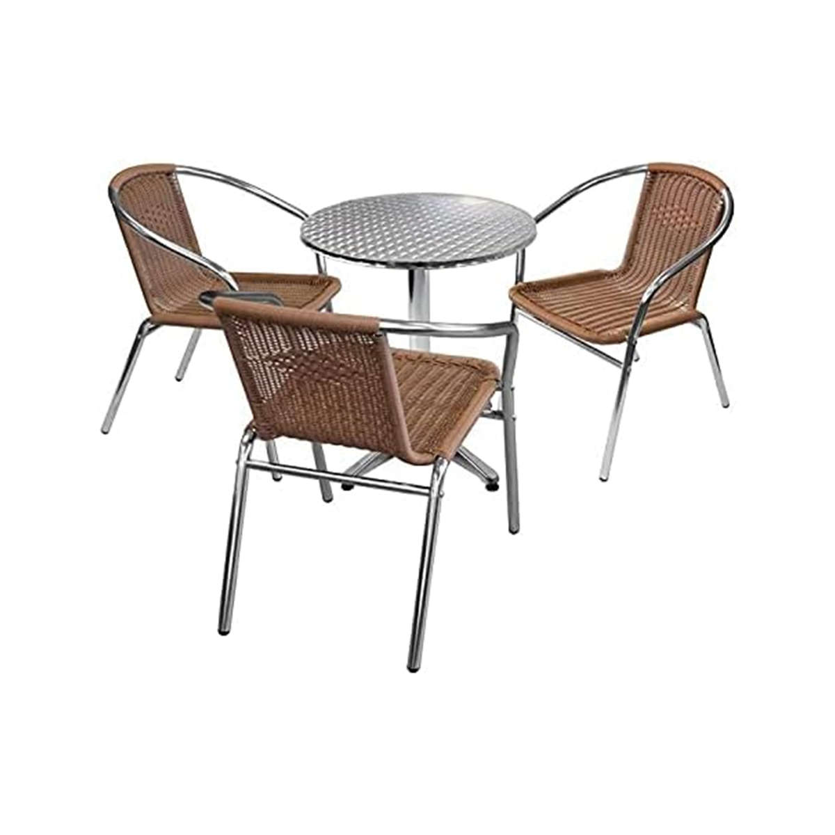 Silver Metal Round Coffee Table