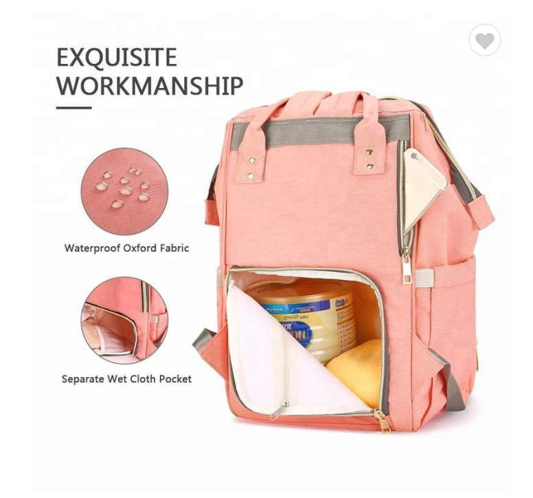 Baby Diaper Waterproof Travel Nappy Bag -Coral