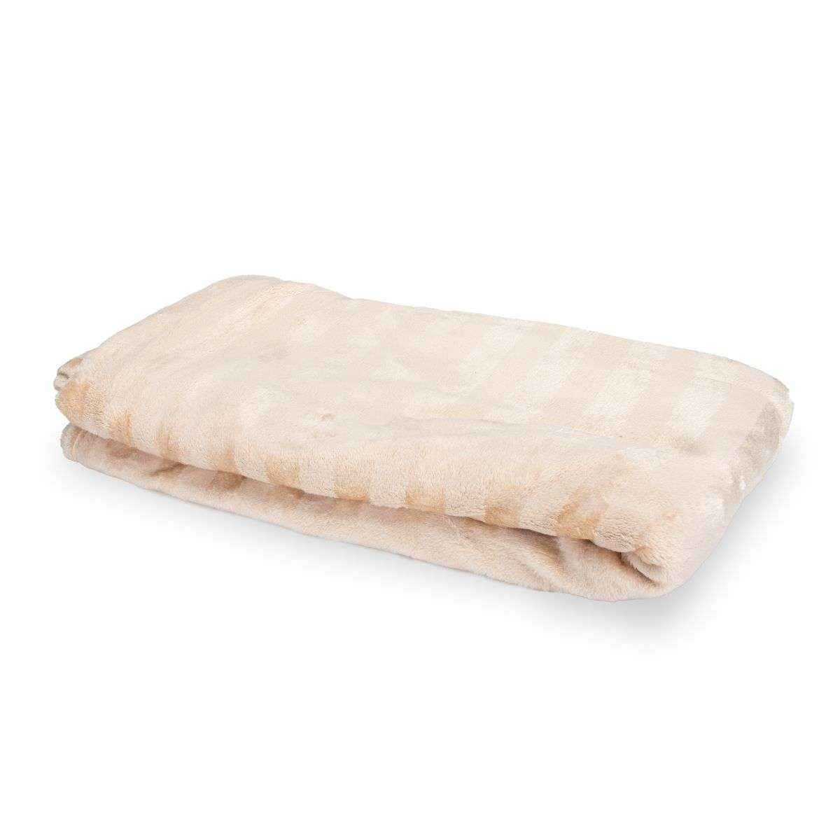 FLEECEX Lightweight Summer Fleece Blanket & Throw-Beige