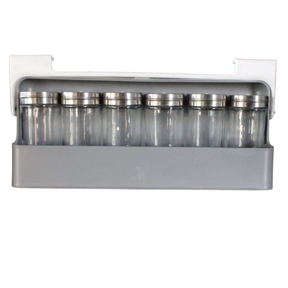 Under Shelf Spice Rack with 6 Jars