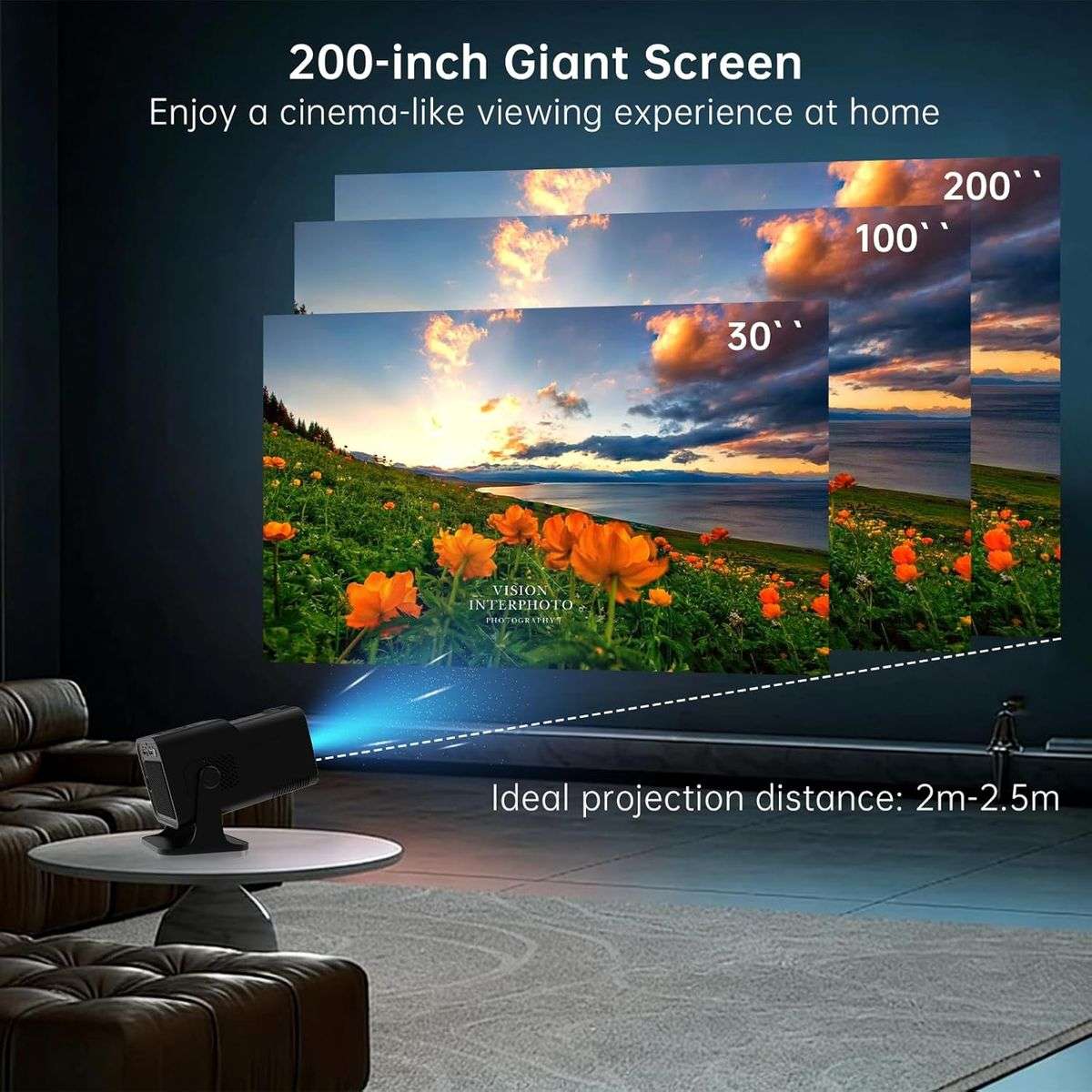 Terdove-Portable LED Projector with WiFi & Bluetooth&Home Theater Projector
