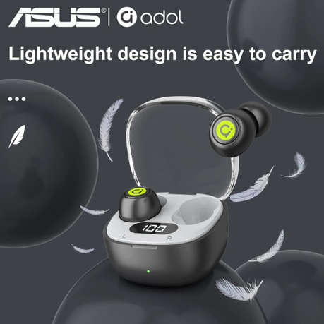 ASUS - AS101 - Semi-In-Ear Noise Cancelling Earbuds With Mic - Black