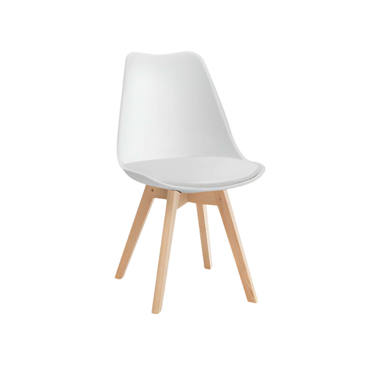 Set Of 6 Multi-Function Modern Plastic Dining Chair with Wooden Legs