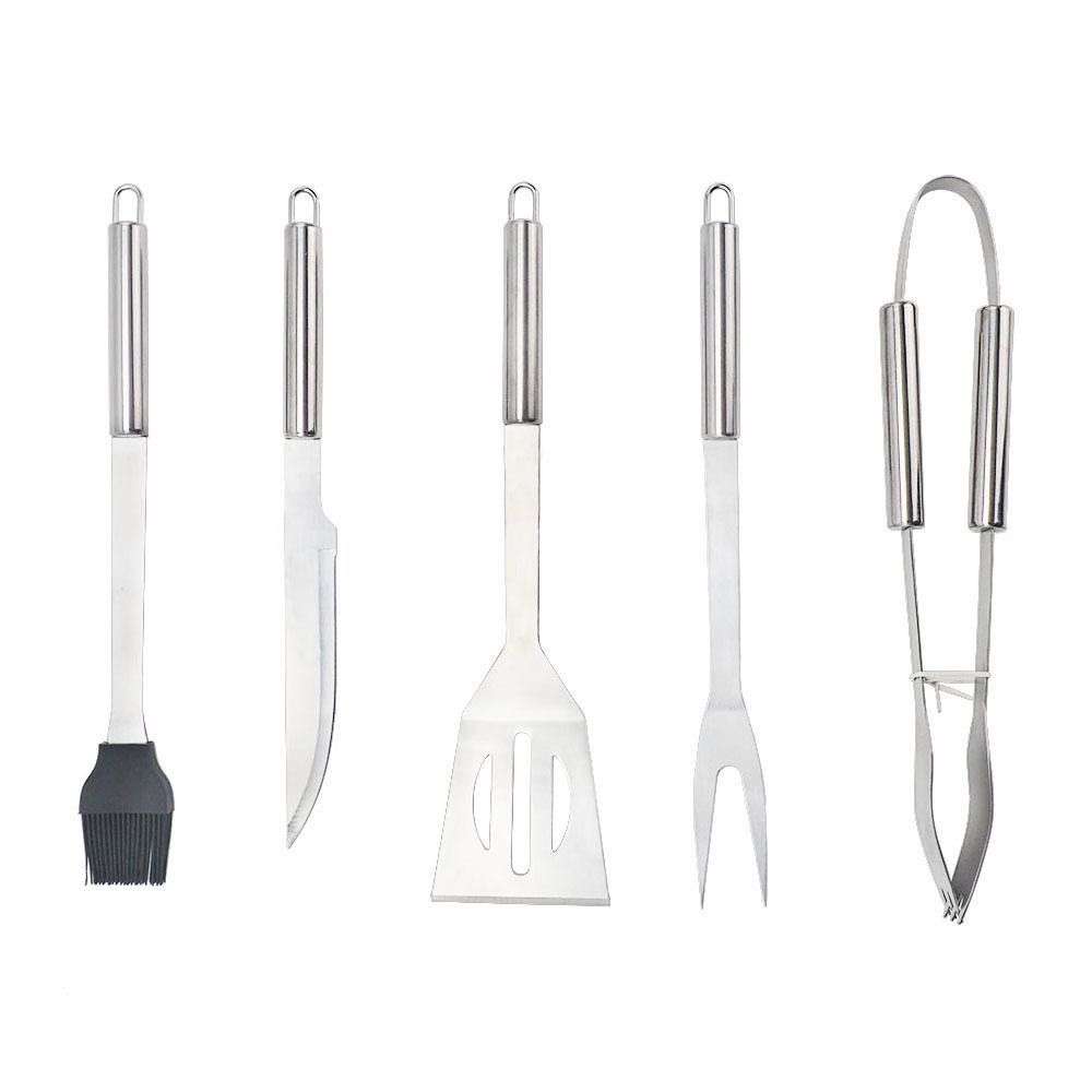 5 Piece stainless steel braai set