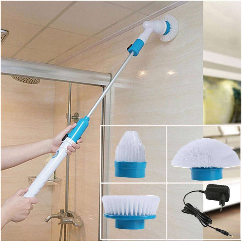Cordless Tub and Tile Scrubber with 3 Replaceable Cleaning Scrubber Brush