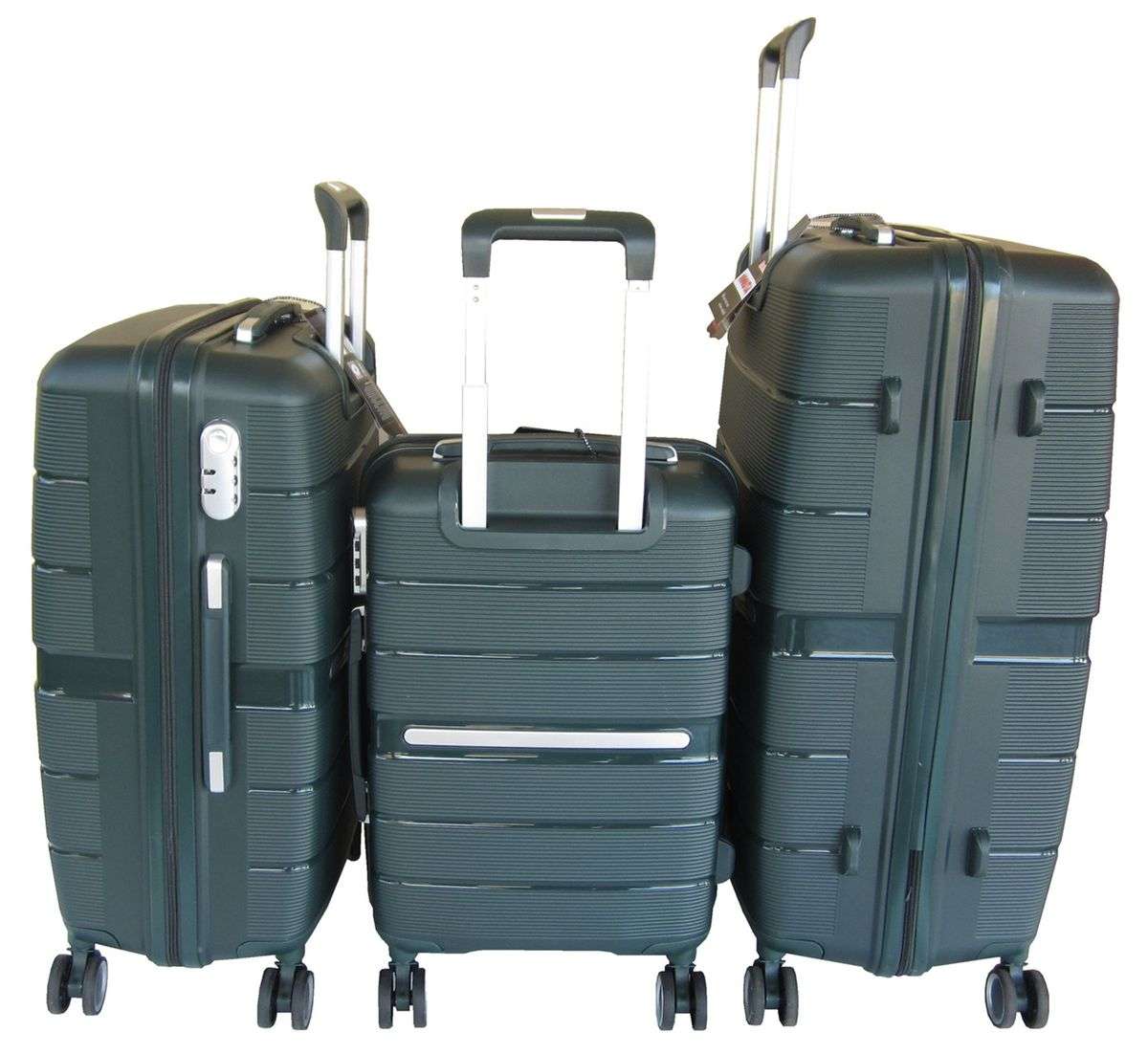 Mooistar Travel Luggage 3 Piece Suitcases Spinner - Dark Green