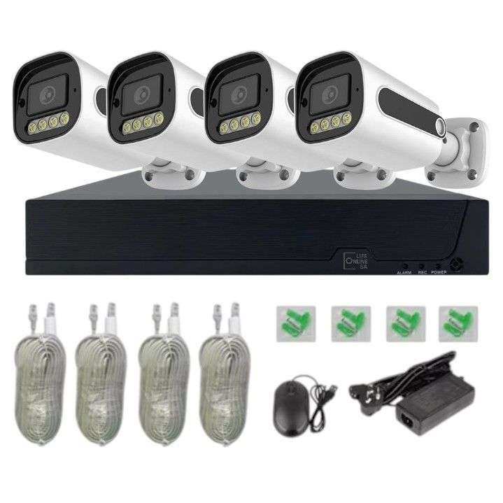 4K 4MP CCTV Kit - 4 Channel DVR Full Color Night Vision Outdoor Cameras