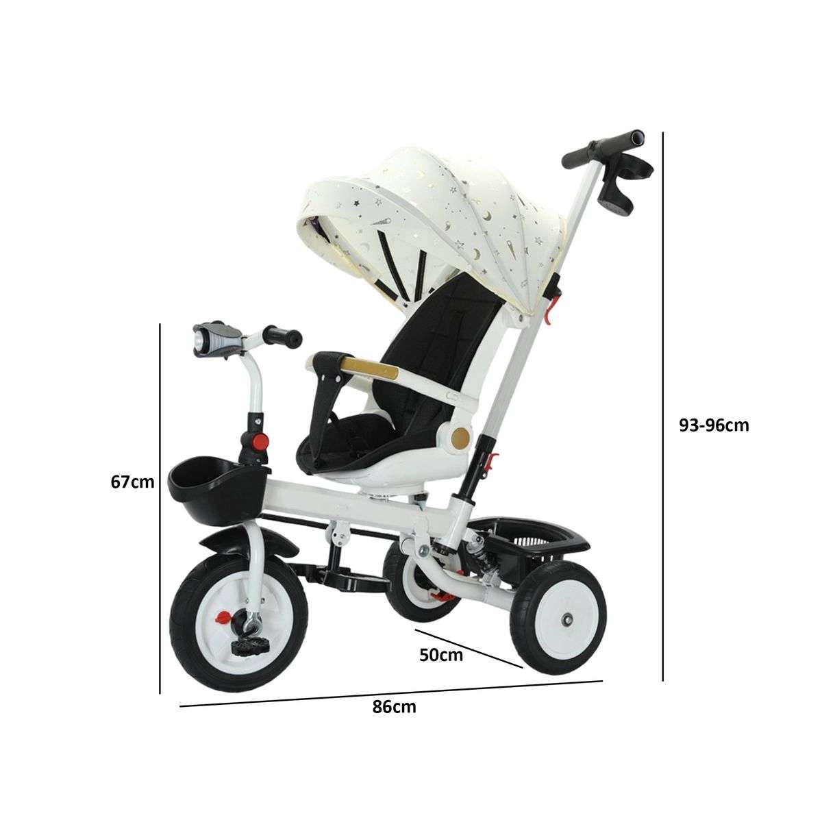 Heartdeco 4-in-1 Foldable Baby Tricycle Stroller