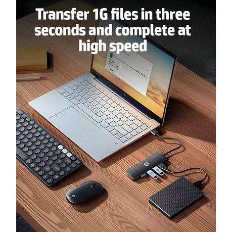 HP - Five in One Docking Station With Type-C & USB Interfaces - Silver