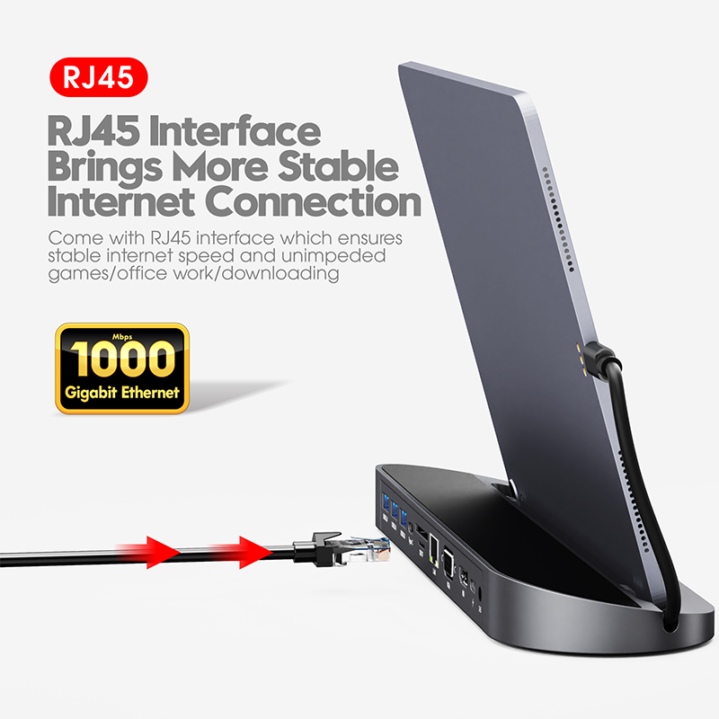 FOYU Multi-Function 11-in-1 Type-C Docking Station With Tablet Holder