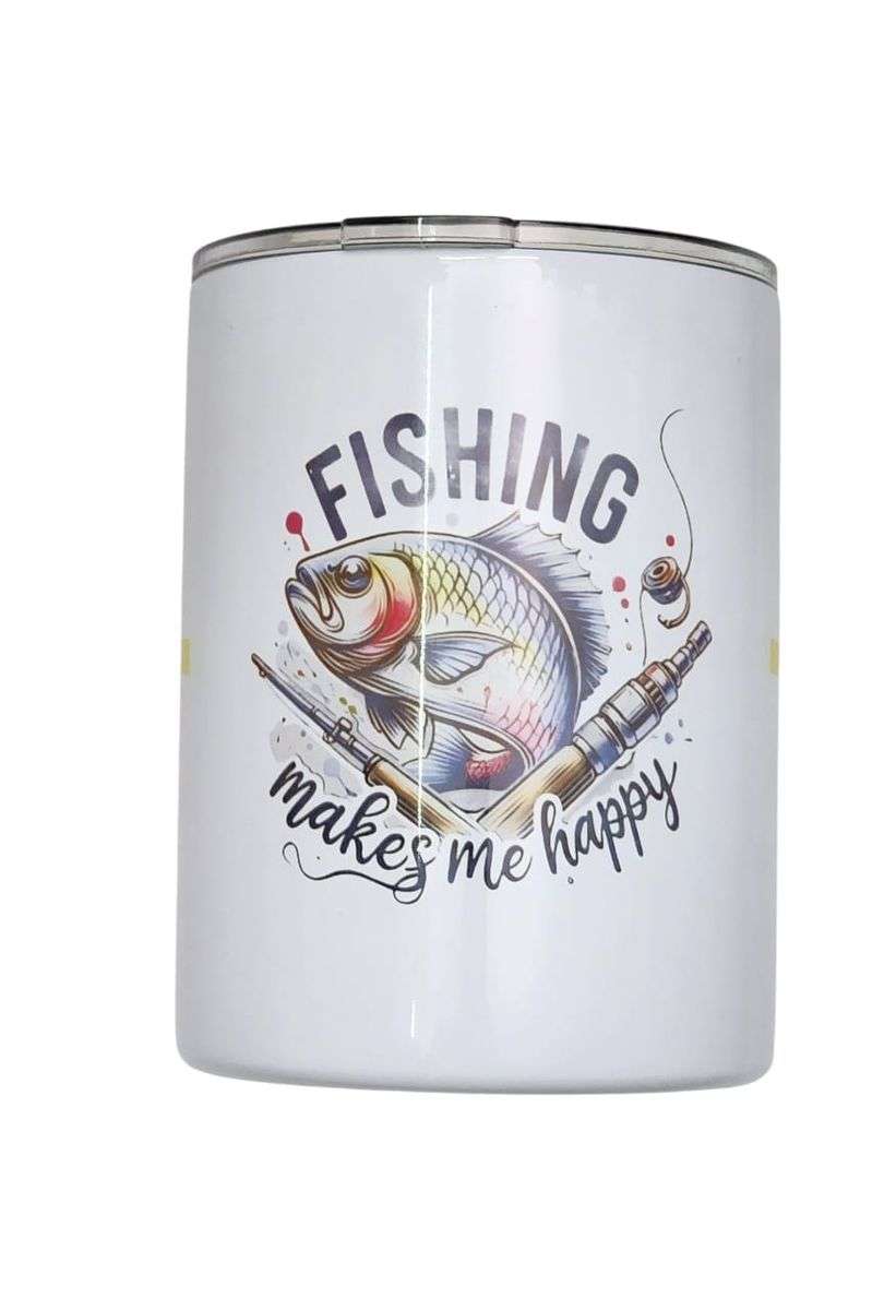 Fishing 12Oz Non Slip Travel Tumbler Fishing makes me happy