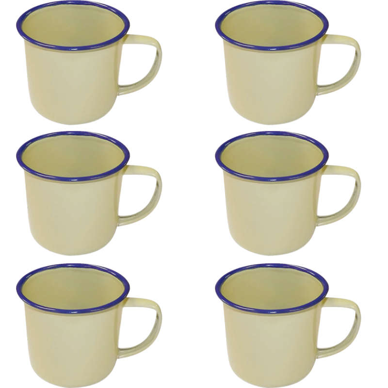 Camping Enamel Mugs (Set of 6) 10cmx9cm