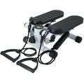 Fitness Exercise Stepper Bike with Resistance Bands-White & Black