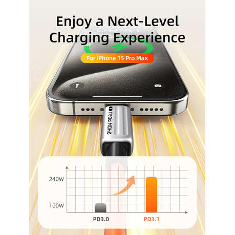 Cabletime - Fast 240W USB-C Charge Cable 2M for iPhone - Cabletime - Fast 240W USB-C Charge Cable...