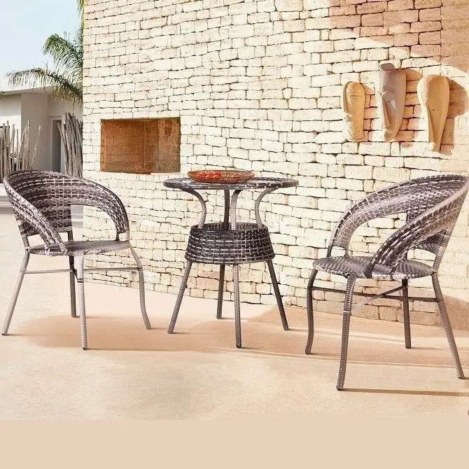 Patio / Outdoor / Balcony Set - 3 Piece - Silver Grey Colour