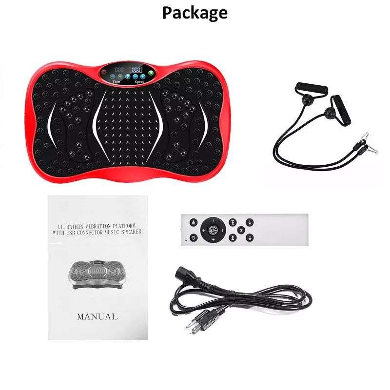 Whole Body Exercise 3D Slim Machine Vibration Plate Fitness Massager - Red
