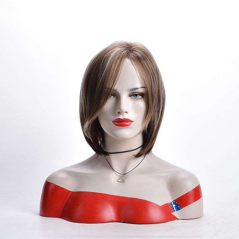 Straight Bob Wig Synthetic Heat Resistant Side Part Wig