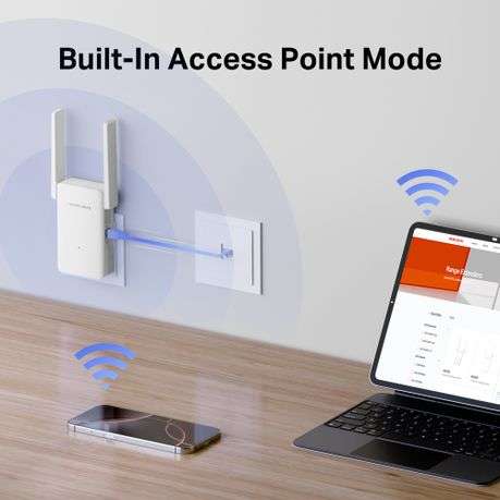 Mercusys - ME80X AX3000 Wi-Fi 6 Range Extender Dual Band - Mercusys - ME80X AX3000 Wi-Fi 6 Range ...