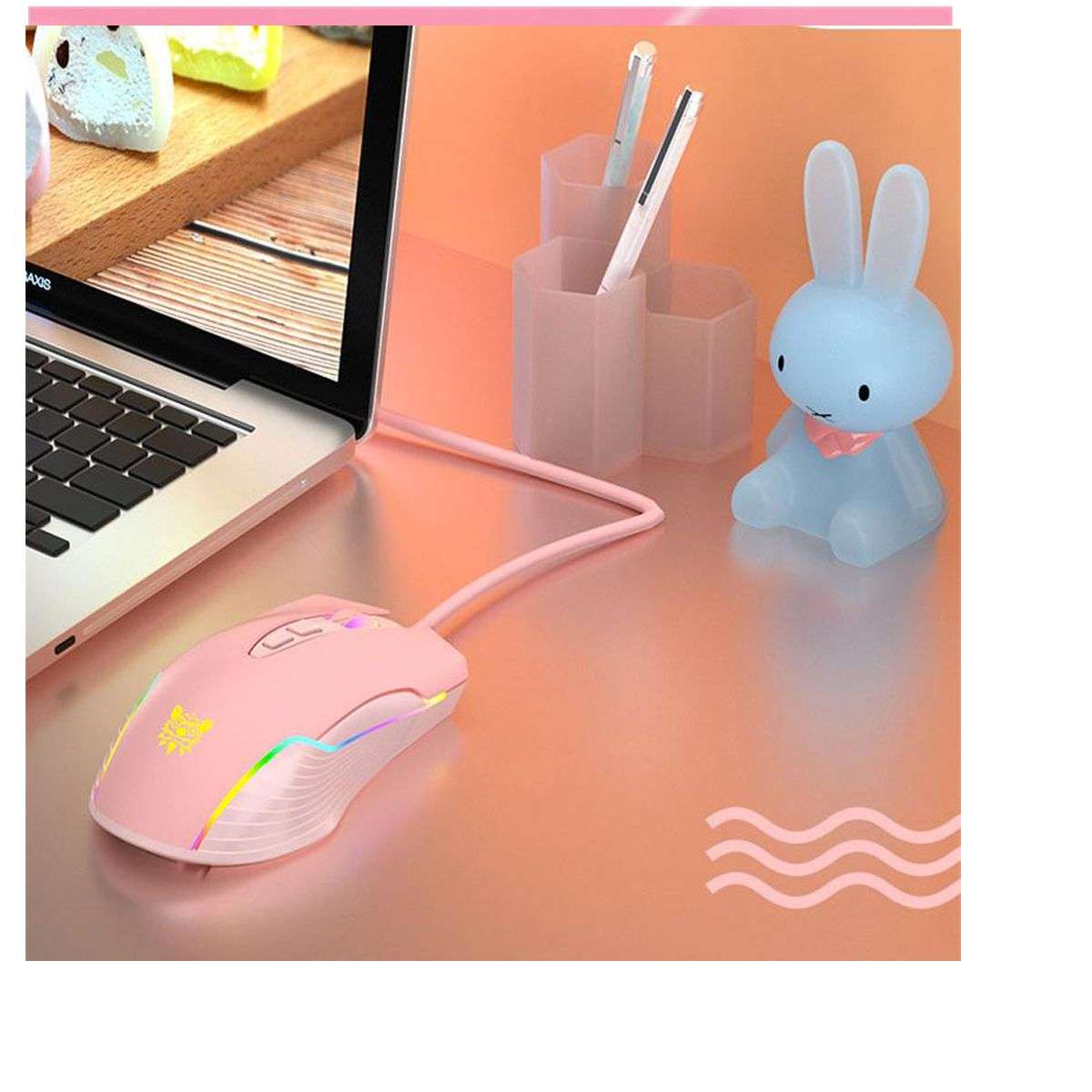 ONIKUMA Pink Spill-resistant G25+CW905 Wired Keyboard & Mouse Set