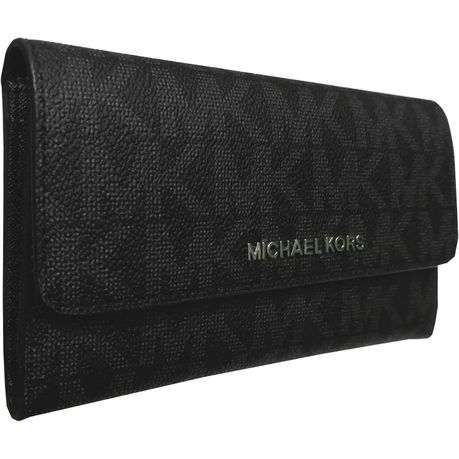 Michael Kors Jet Set Large Trifold Wallet 35F8STVF3B - Black