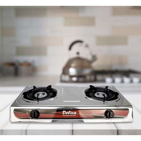 Two Burner Gas Stove with Auto Ignition, Pan Support & Accessories Set (PLEASE READ DESCRIPTION)