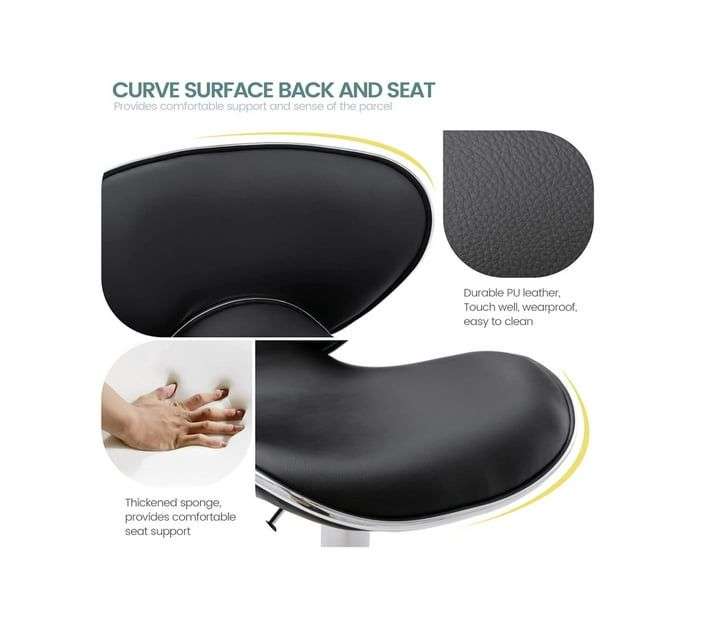 New Bar Adjustable  Bar Stools - Set Of 2-Black