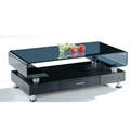 Coffee Tables -Tempered Glass Top -Wooden Base - Black Colour