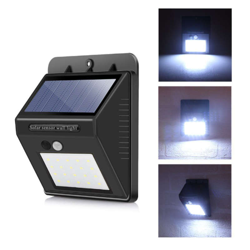 Solar powered LED wall light