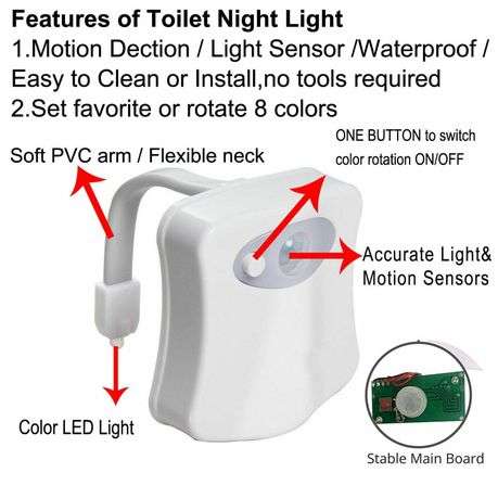 Stock from 6 / 8 Colors Toilet Light