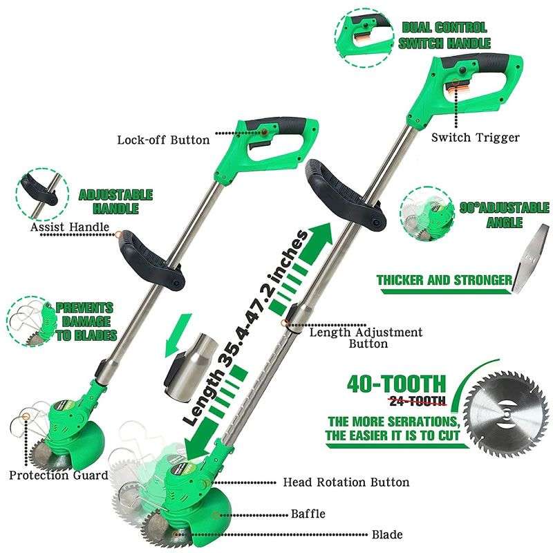 800W Professional Handheld Cordless Lithium Brush Cutter