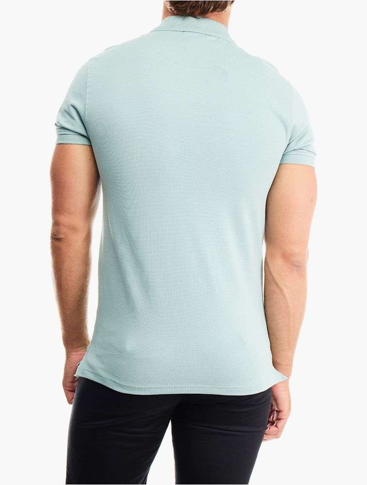 POLO Men`s Classic Pique Short Sleeve Golfer - Aqua