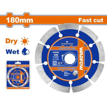 Wadfow - Diamond Cutting Disc for Concrete - 180mm - Wadfow - Diamond Cutting Disc for Concrete -...