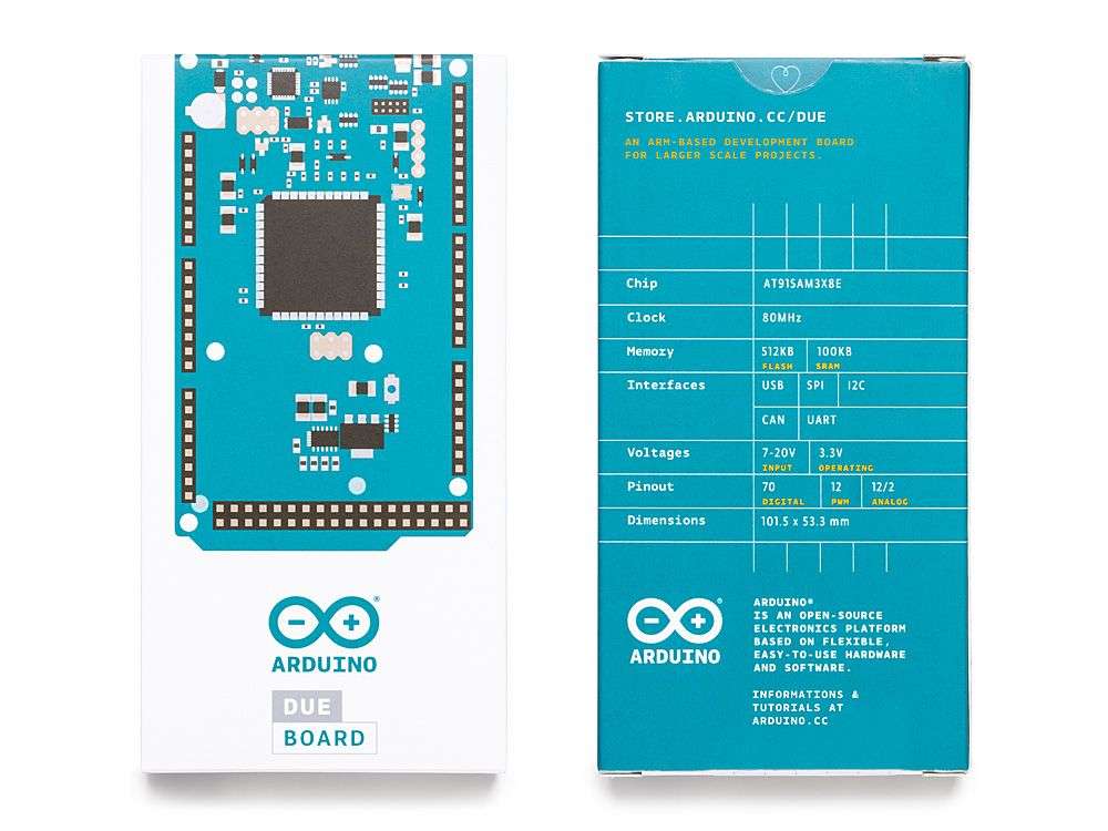 Arduino (A000056) SBC, Arduino Due, AT91SAM3X8E, ARM Cortex-M3, 32bit
