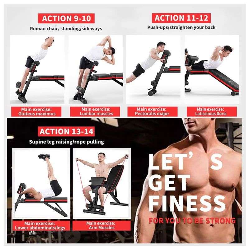 Multi-Functional Adjustable Weight Bench For Full Body Workout