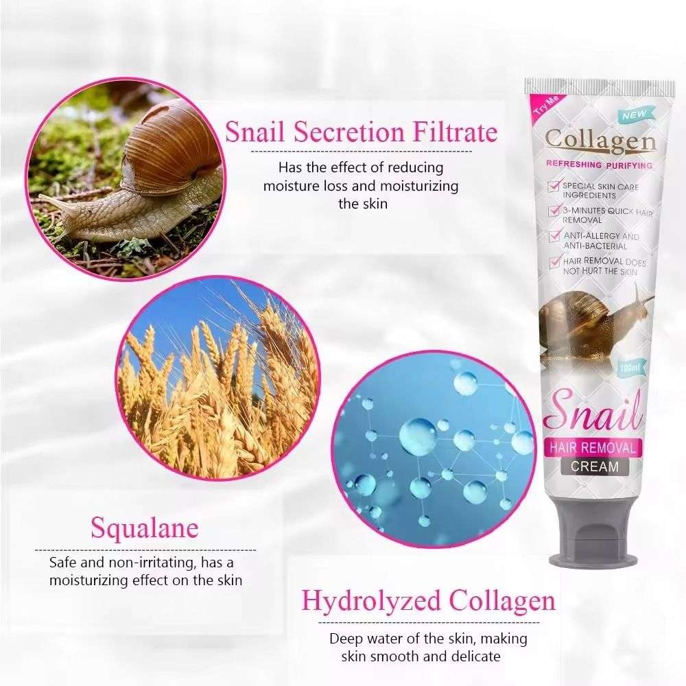 Snail Hair Removal Cream with Collagen - 100ml