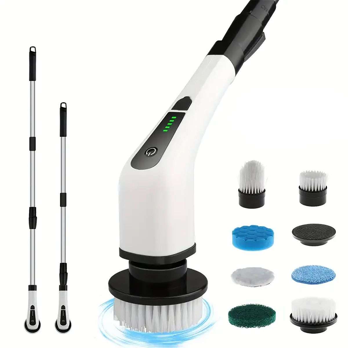 8 in 1 Rechargable Multifunctional Cordless Retractable Handheld Cleaning Brush