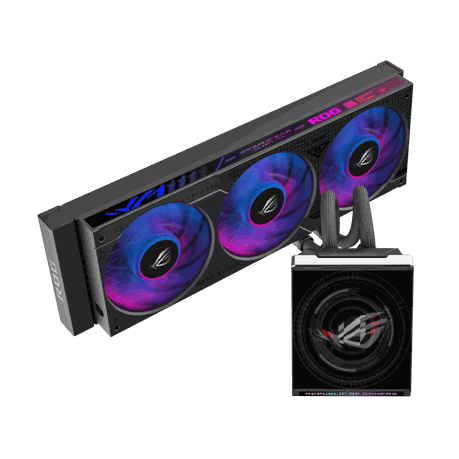Asus - ROG Strix SLC IV 360 ARGB LCD Liquid CPU Cooler - Black - Asus - ROG Strix SLC IV 360 ARGB...
