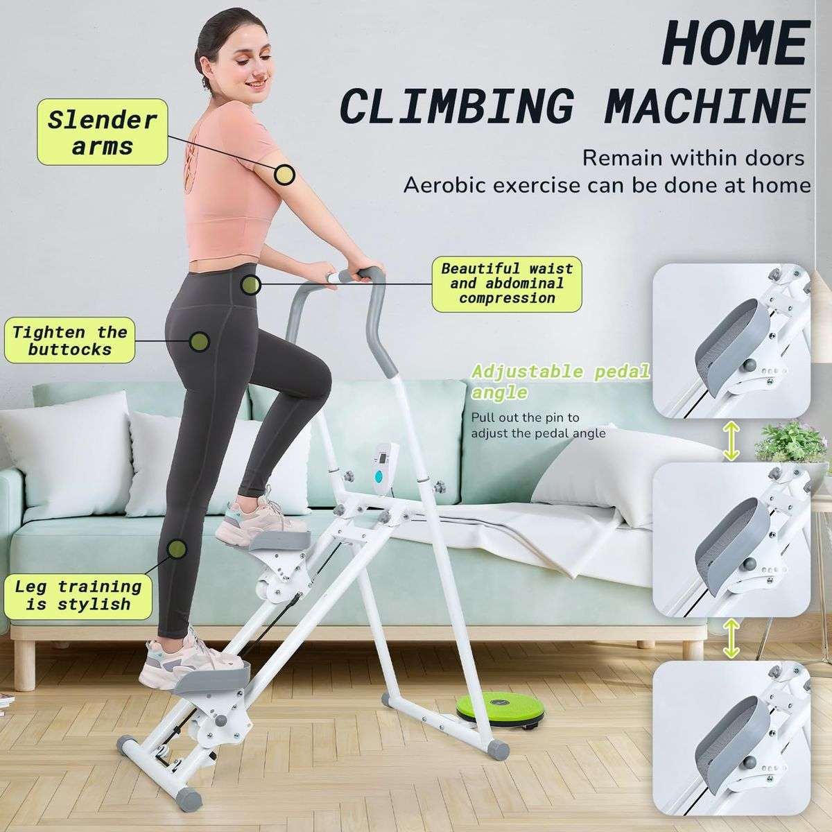 Home Gym Vertical Stepper and Cardio Trainer with LCD Screen