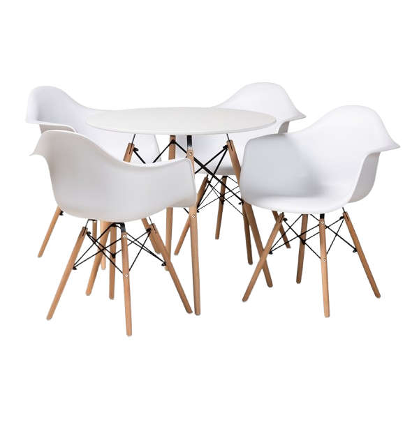 Modern Dining Set- Round Table and 4 Chairs