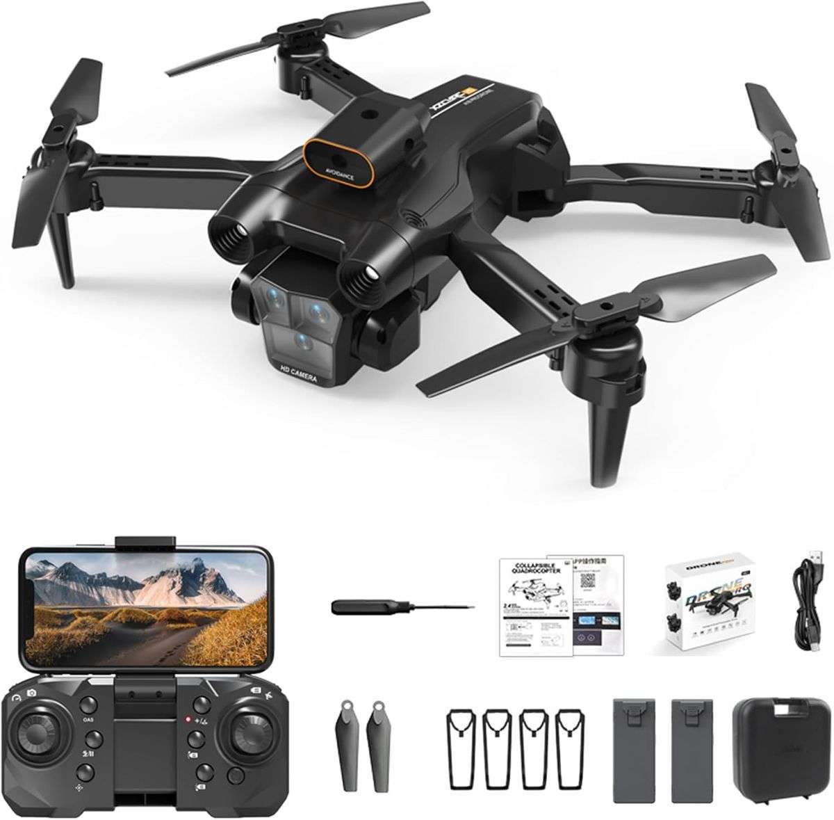 D2 Folding Drone with Infrared Laser Obstacle Avoidance