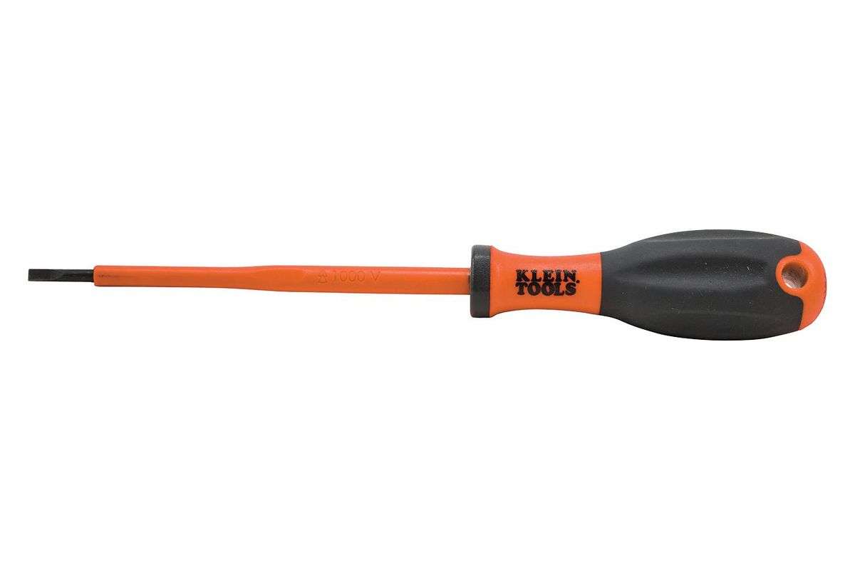 Klein Tools (32229INS) Screwdriver, Slotted, VDE, 3 mm Tip, 100 mm Blade