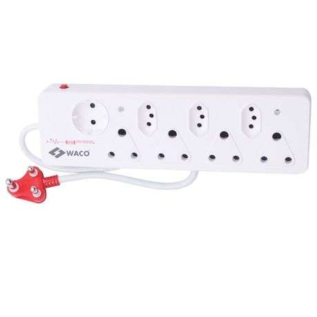 Waco - 8 Way Multiplug with Surge Protection and Shutters - Waco - 8 Way Multiplug with Surge Pro...