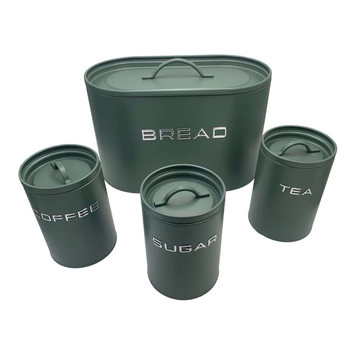Breadbin and Cannister 4 Piece Set - Green