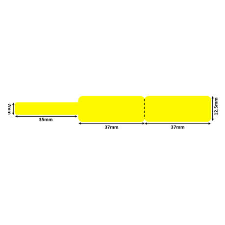 Niimbot - 12.5×109mm-65 Yellow Cable Tag Thermal Label For D11 / D110 Printer - Niimbot - 12.5×...
