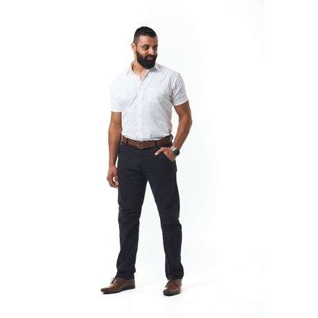 Dromex 100% Cotton Short Sleeve Formal Shirt - White - L - Dromex 100% Cotton Short Sleeve Formal...