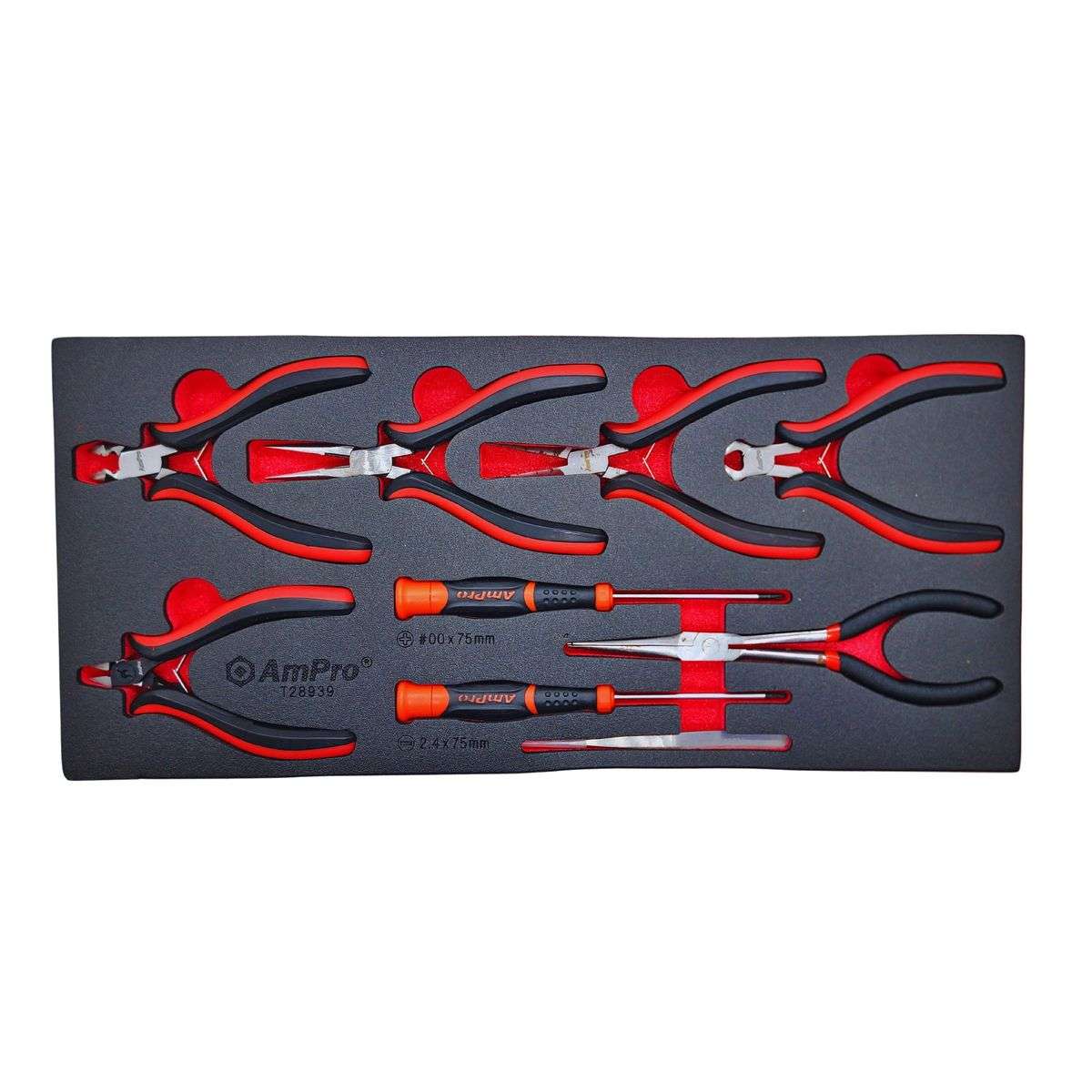 Ampro 9 Piece Plier and Precision Screwdriver Set