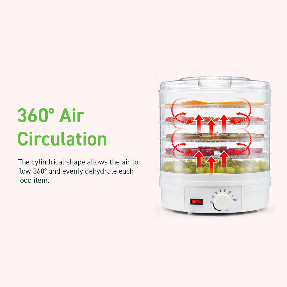 Electric 5-Tray Food  Dehydrator Biltong Maker  360AirCirculation