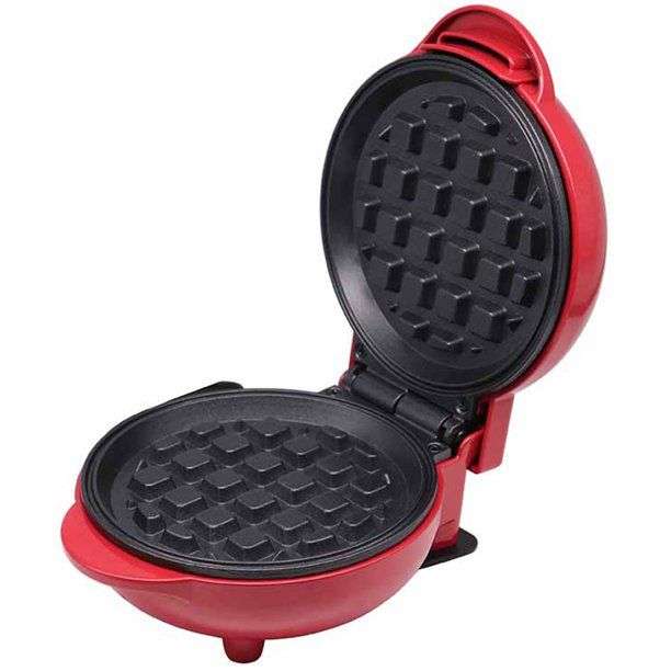 350W Non-Stick Mini Waffle Maker - Red